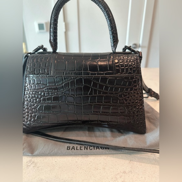 Balenciaga Crocodile Embossed Small Hourglass Bag - Picture 8 of 14